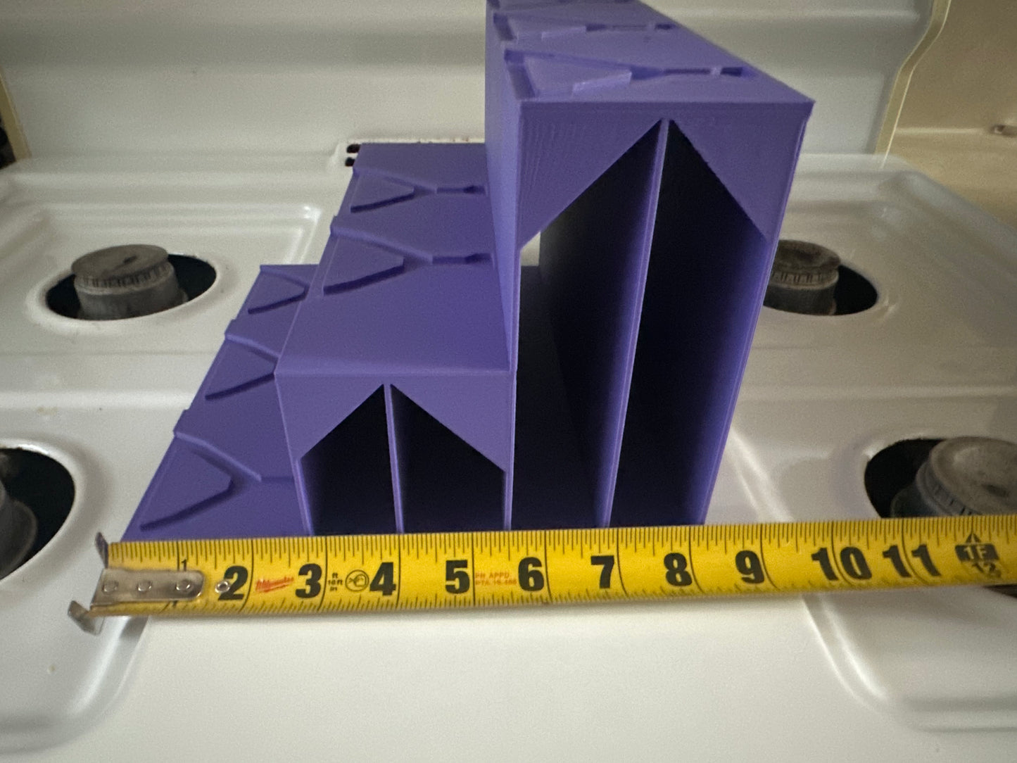 3D Printed Bleacher Card Display With 8 Standard Card Stands and Logo Plate