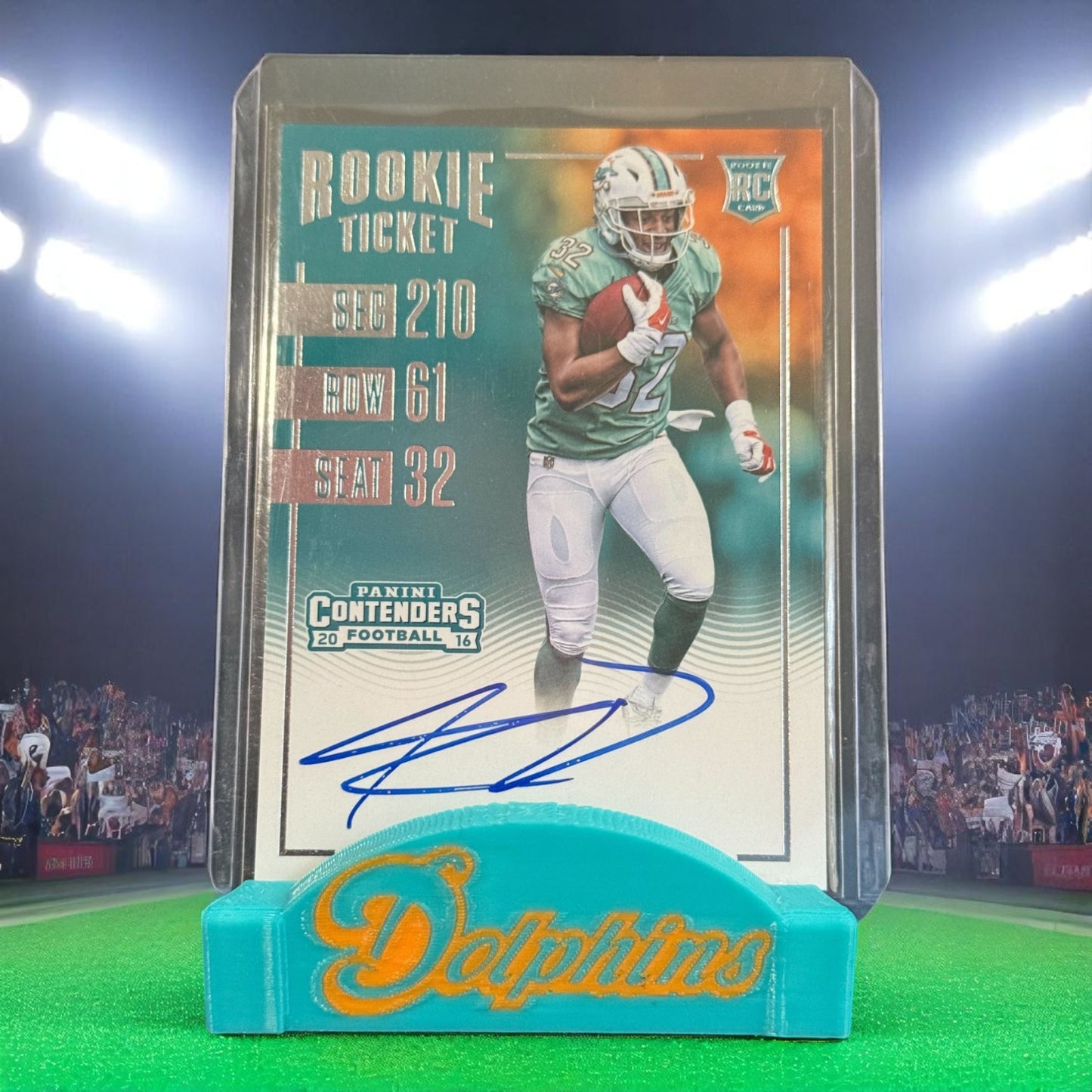 3D printed Miami Dolphins card stand NFL