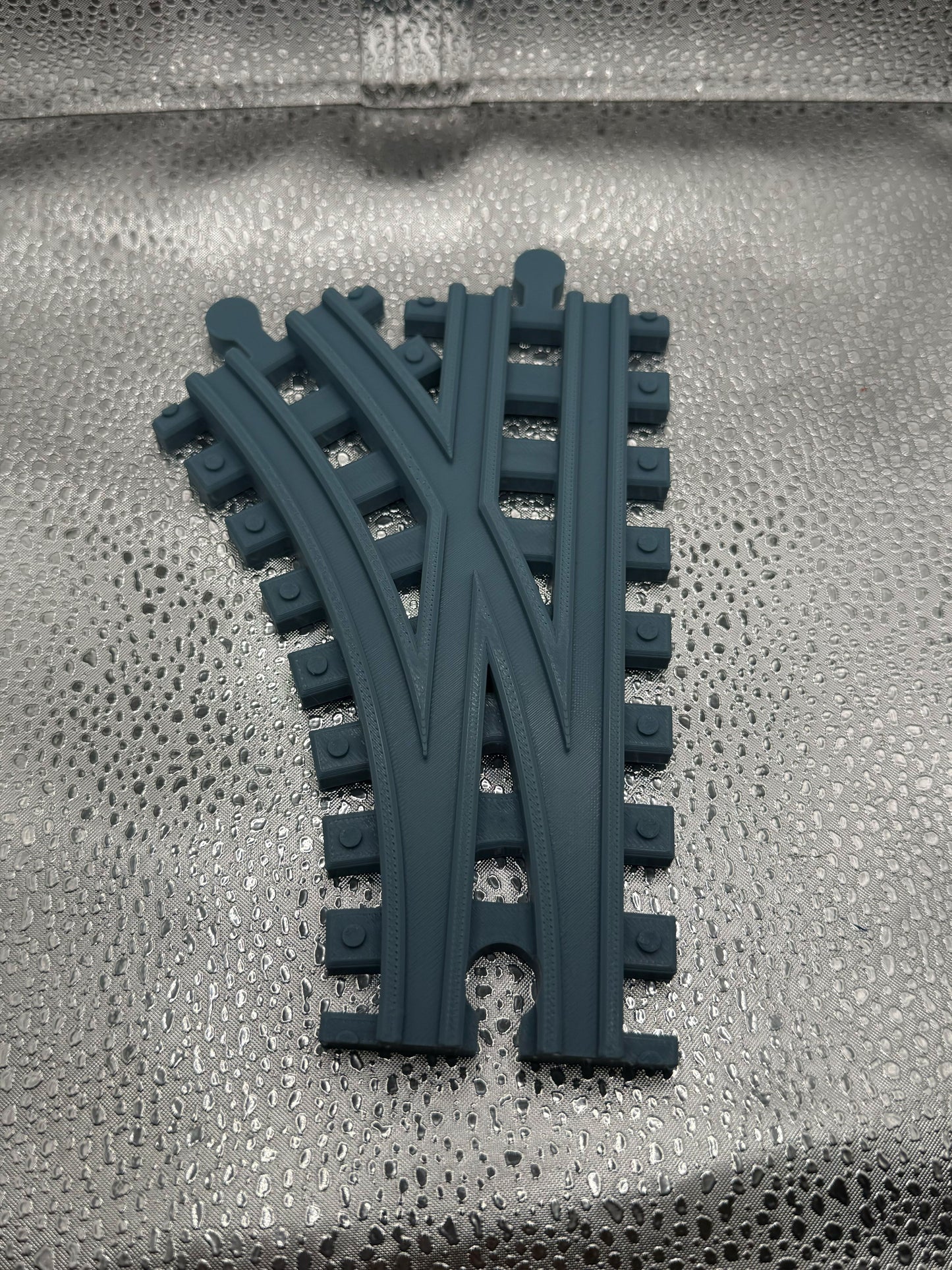 3D Printed Tiny Train Track Curve-Straight Female to Male
