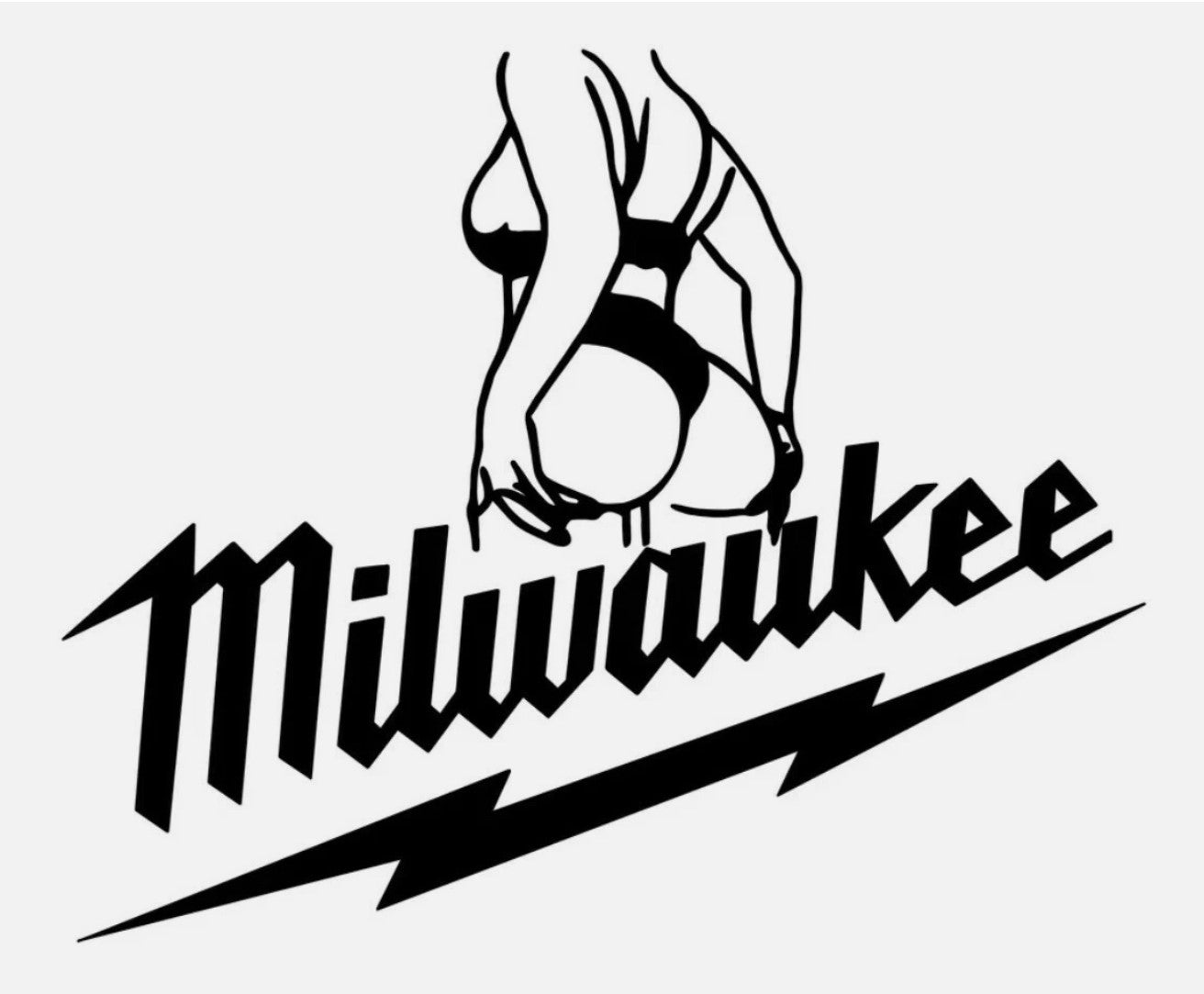 Milwaukee Tools Logo w/ woman Vinyl Decal Sticker