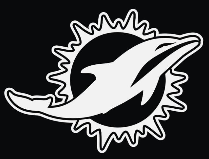 Miami Dolphins Vinyl Decal Fan Gear NFL Football Car Window Sticker