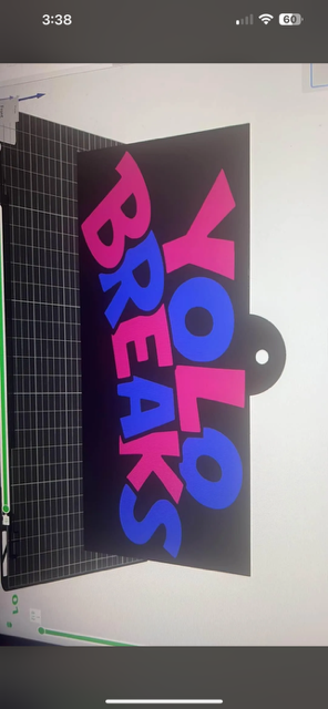 3D Printed Yolo Breaks Black Stadium with Logo plate and black bleacher with 8 text stands