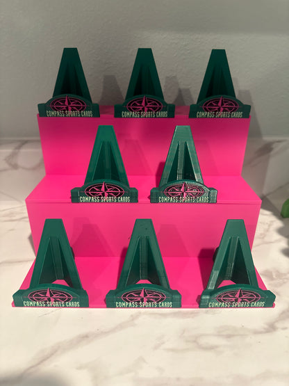 3D Printed Bleacher Card Display With 8 Logo Card Stands