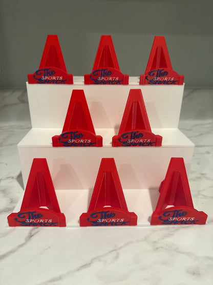 3D Printed Bleacher Card Display With 8 Logo Card Stands