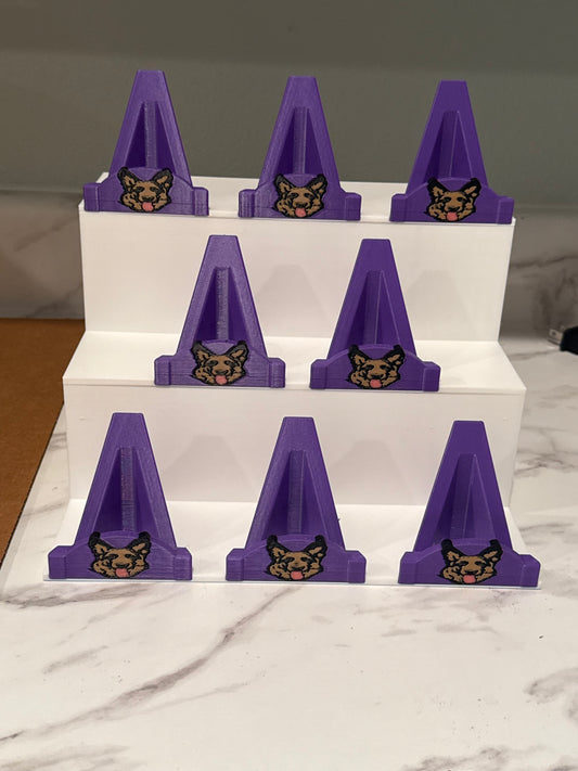 3D Printed Bleacher Card Display With 8 Logo Card Stands