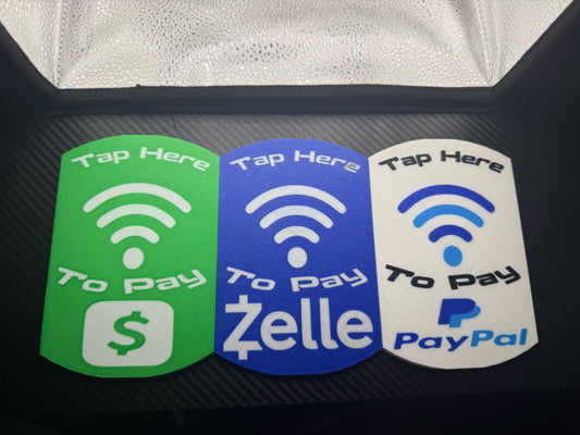 3D printed ZELLE scannable pay link easy faster  (NFC tag)