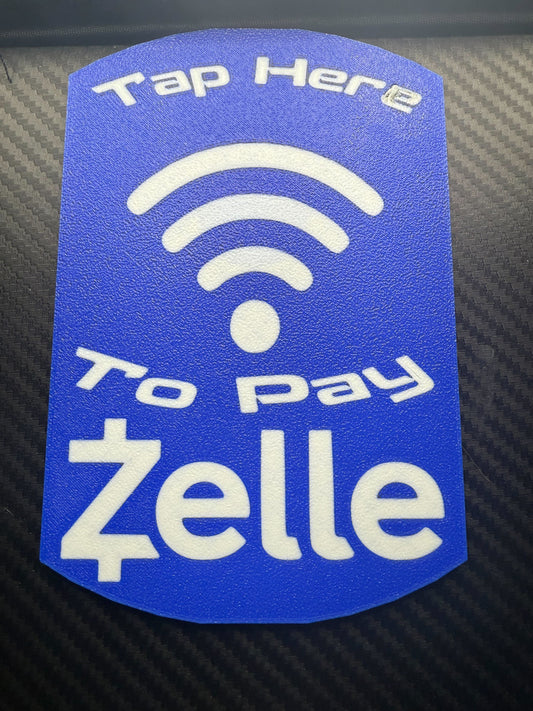 3D printed ZELLE scannable pay link easy faster  (NFC tag)