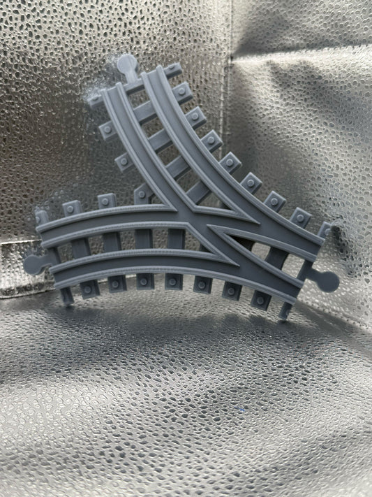 3D Printed Tiny Train Track Curve-Curve Male to Male 22.5