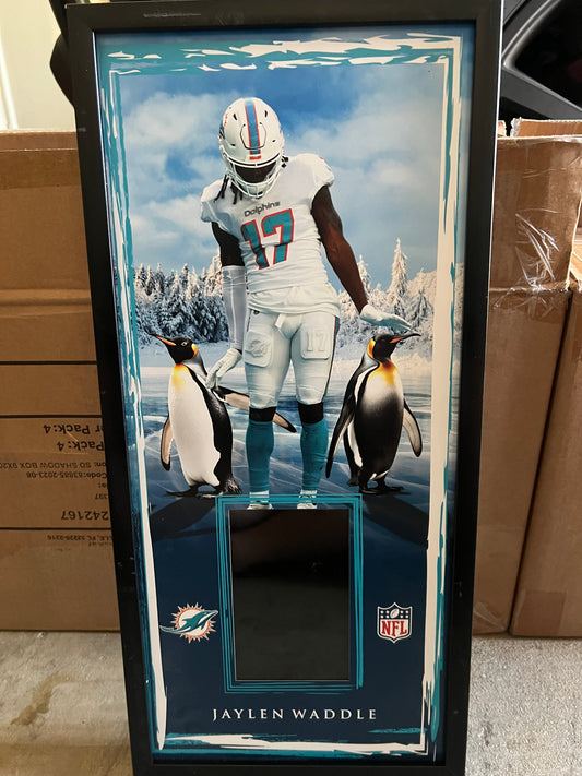 10 x 21 Framed Vinyl Card Display - Jaylen Waddle