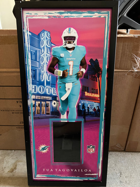 10 x 21 Framed Vinyl Card Display - Tua Tagovailoa
