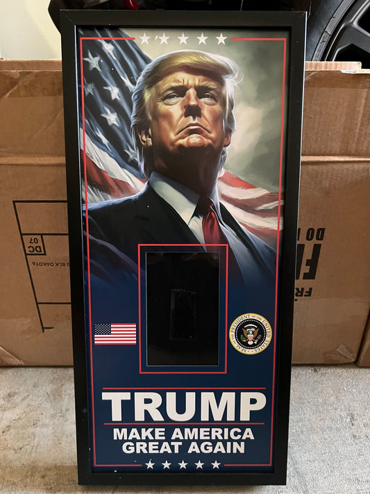 10 x 21 Framed Vinyl Card Display - Donald Trump