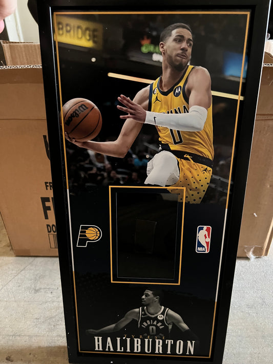 10 x 21 Framed Vinyl Card Display - Tyrese Haliburton