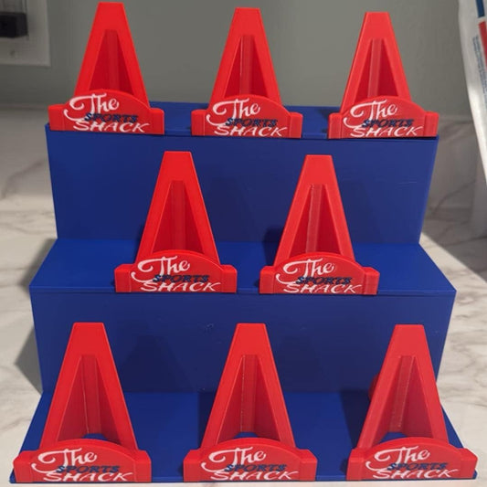 3D Printed Bleacher Card Display With 8 Logo Card Stands