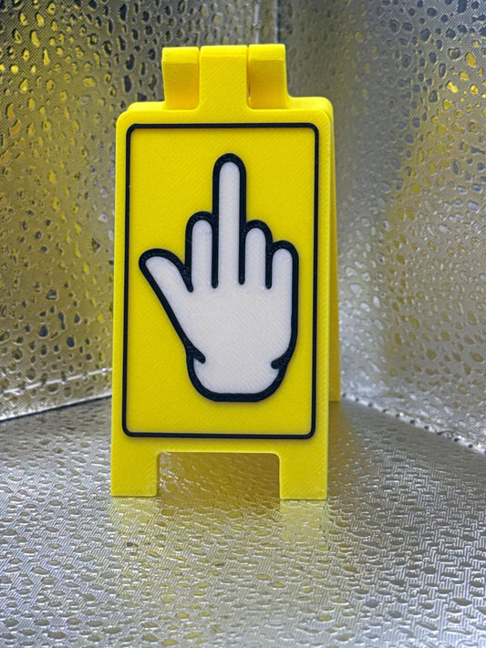 3D Printed Middle Finger Desk Caution Sign